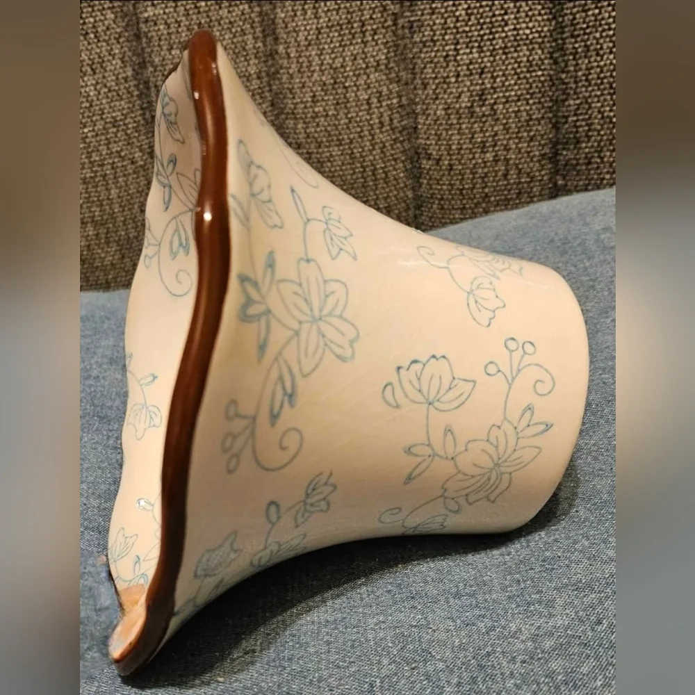 Temp-tations White Teal Floral Lace Stoneware Dish